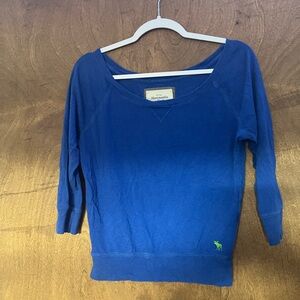 Vintage Y2K Abercrombie & Fitch 3/4 Blue Long Sleeve Shirt size small